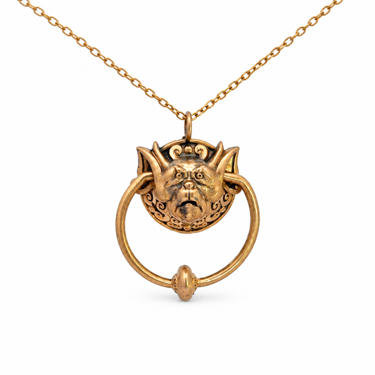 Labyrinth Right Door Knocker Bronze Necklace