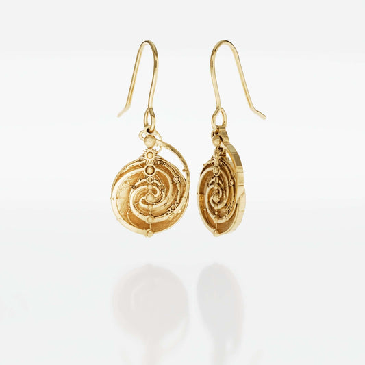 Mystic Spiral Constellation Mandala Earrings (18ct Gold Vermeil)