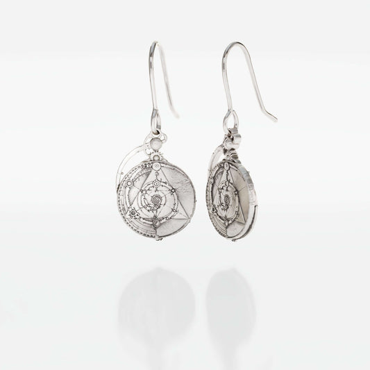 Mystic Spiral Constellation Mandala Earrings (Sterling Silver)