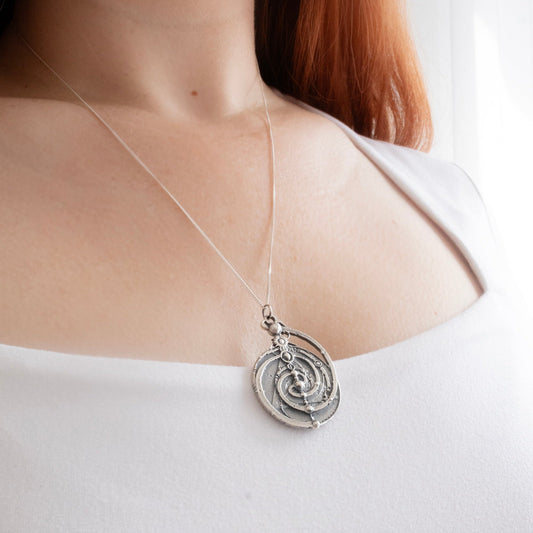 Large Mystic Spiral Constellation Mandala Necklace (Sterling Silver) inspired by the 1982 Jim Hensons movie The Dark Crystal 