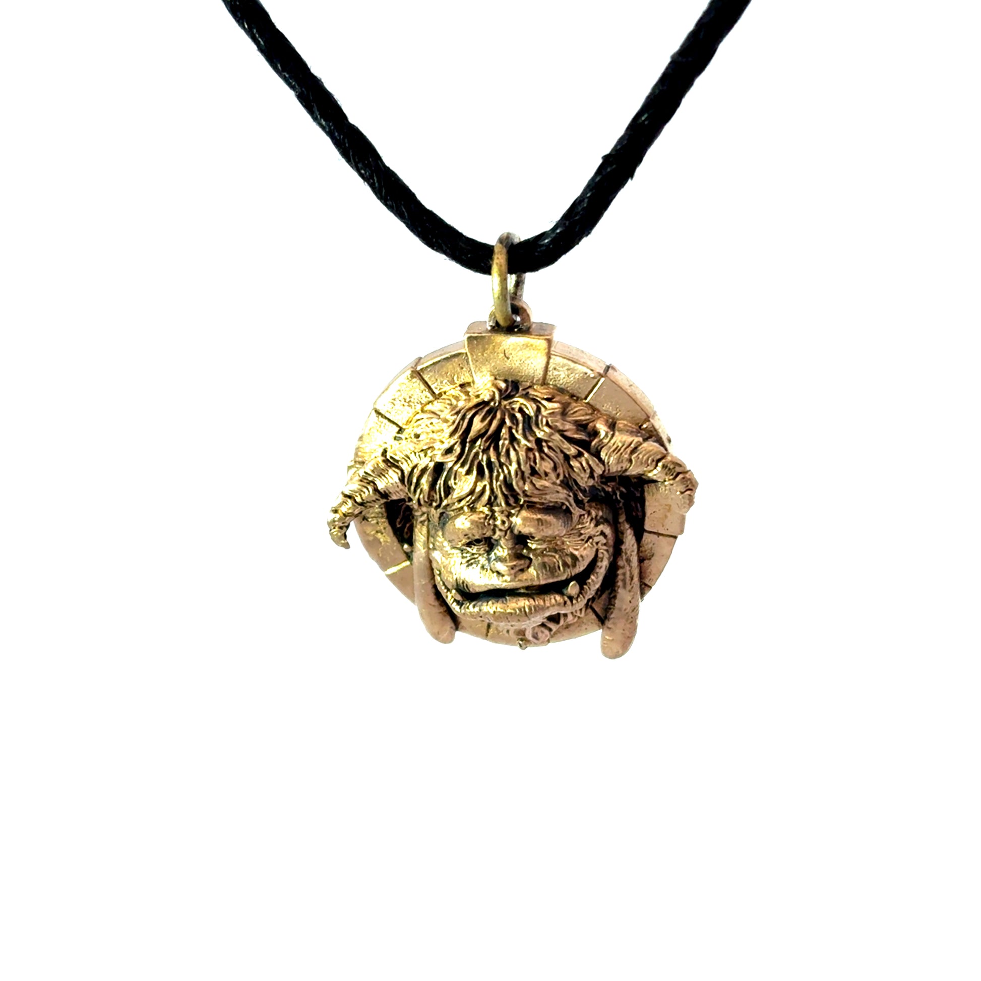 Licensed To Charm Labyrinth Ludo bronze necklace pendant on black adjustable cord