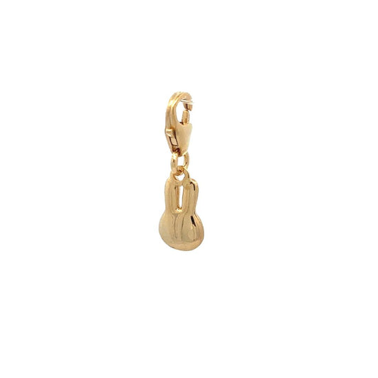 Side of Miffy Daisy Dress charm in 18ct gold vermeil, showing smooth polished detailing and clip-on fastening. Displayed on a clean white background.
