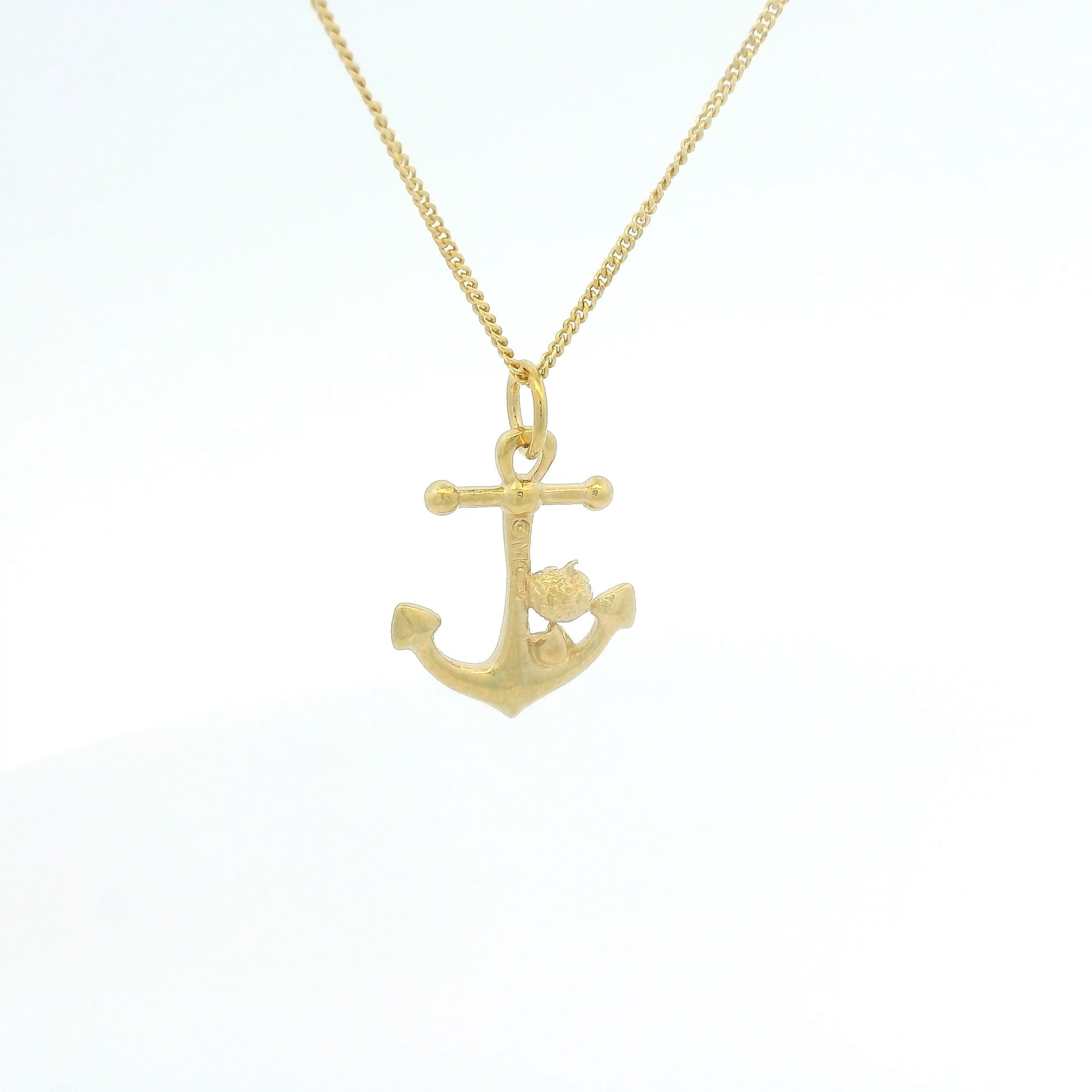 Licensed To Charm Moomins Anchor Bob necklace in 18ct gold vermeil, handmade officially licensed jewellery gift back view