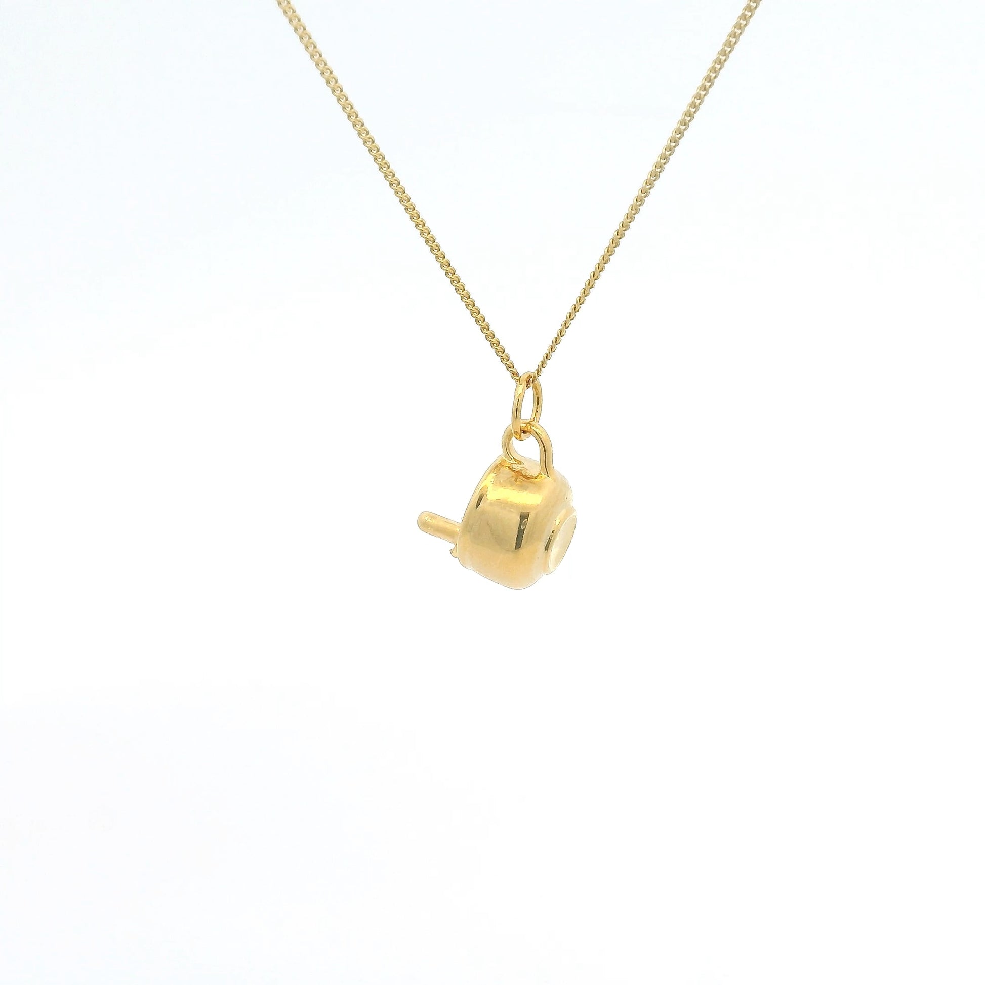 Licensed To Charm Moomins Hattifattener in a Cup necklace in 18ct gold vermeil, handmade officially licensed jewellery gift