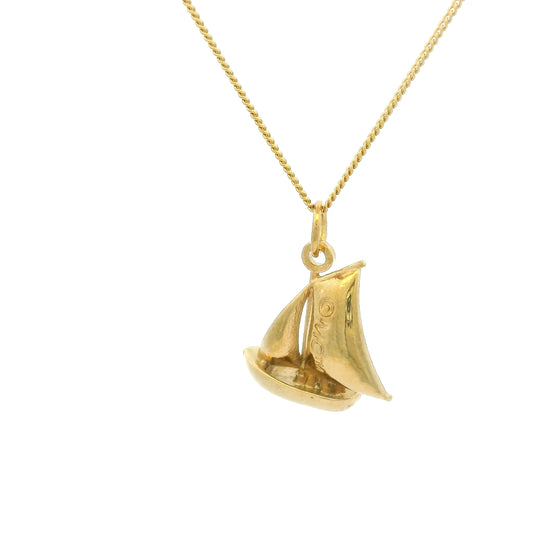 Licensed To Charm Moomins Sailing Boat necklace in 18ct gold vermeil, handmade officially licensed jewellery gift