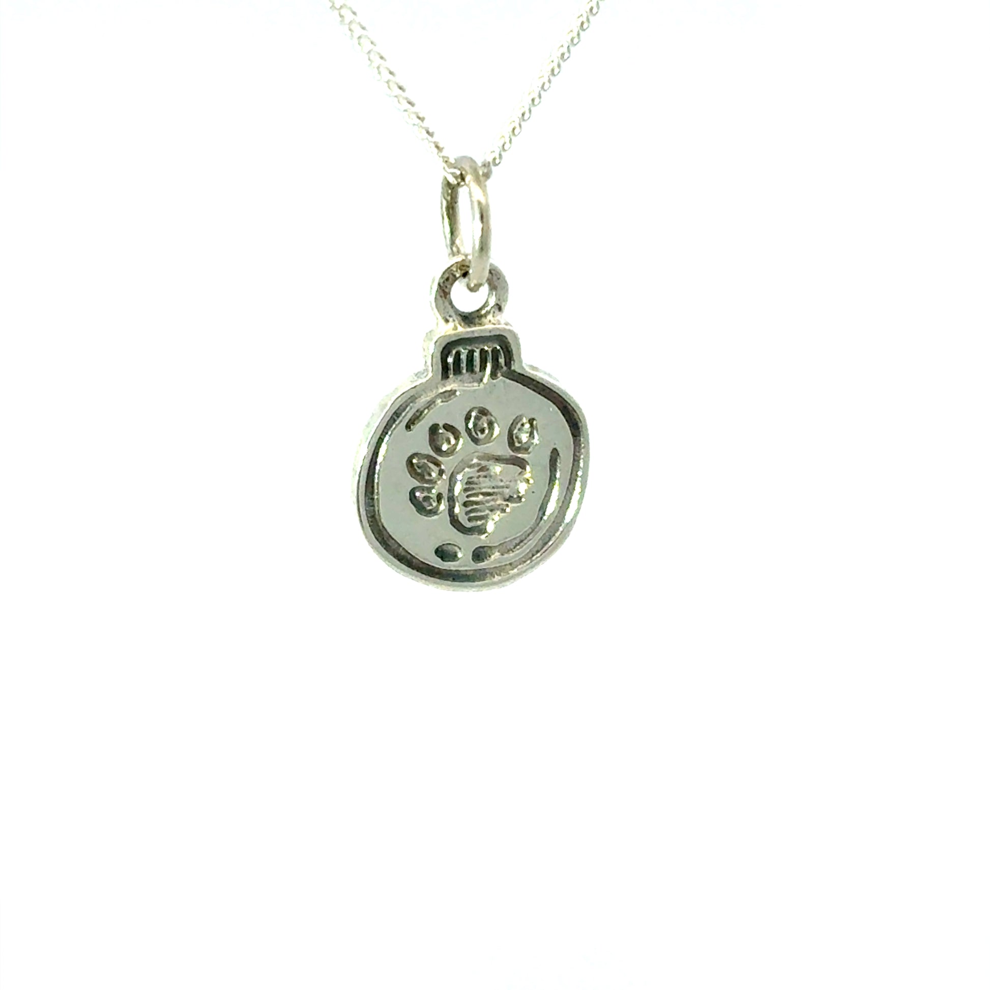 Licensed To Charm handmade sterling silver Paddington paw print bauble necklace perfect christmas gift