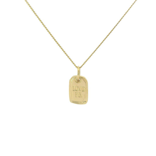 Licensed To Charm Paddington™ Love PB luggage tag necklace in 18ct gold vermeil shown from the front on a white background.