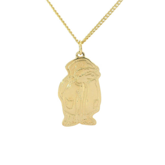 Licensed To Charm Paddington Necklace with Santa Hat in 18ct Gold Vermeil on a white background, officially licensed Christmas jewellery.