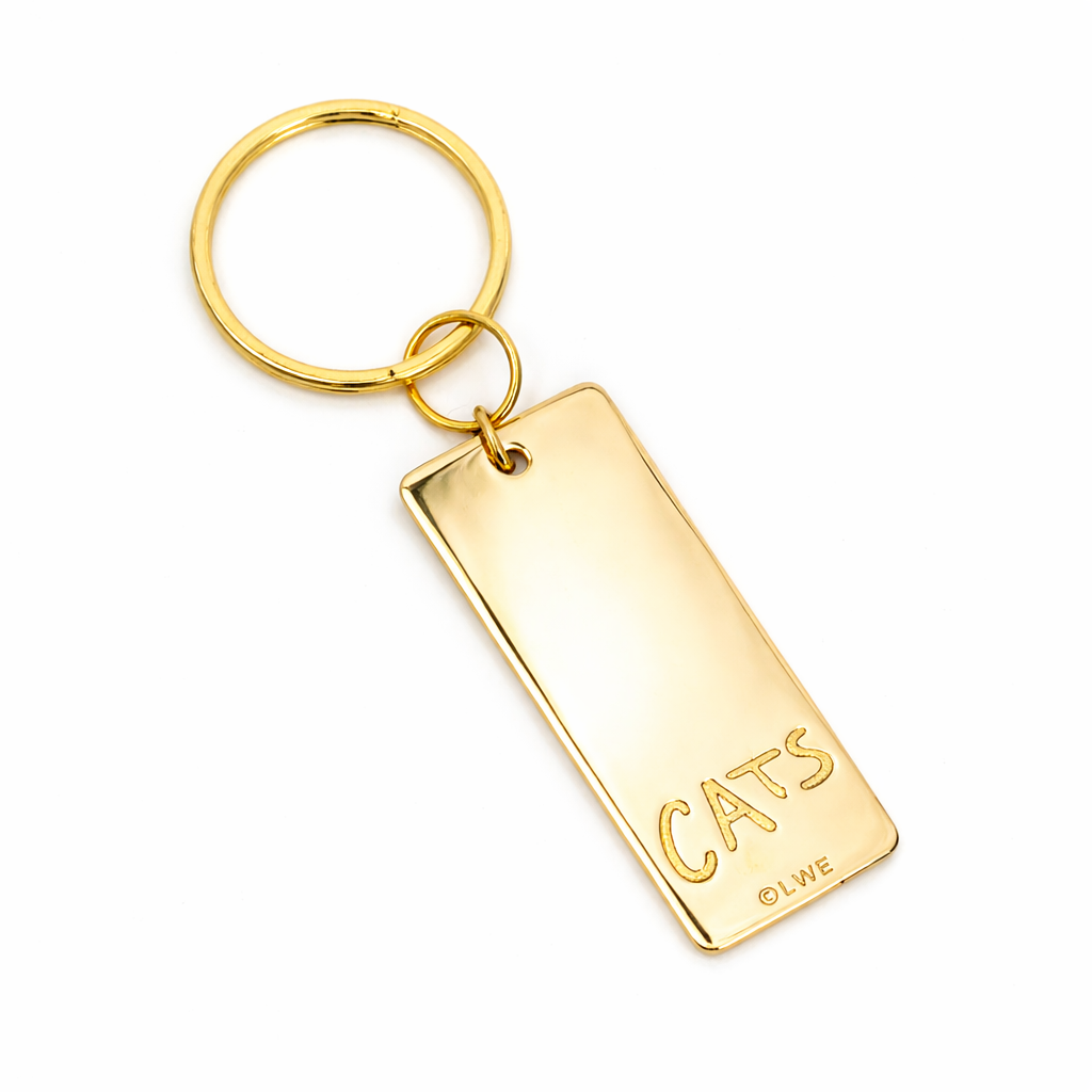 Licensed To Charm Cats Number Plate keyring backview in brass with Cats 81 design inspired by Andrew Lloyd Webber's Cats
