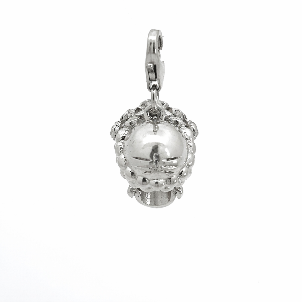 Licensed To Charm Frida Kahlo Sugar Skull Clip-On Charm in sterling silver back view