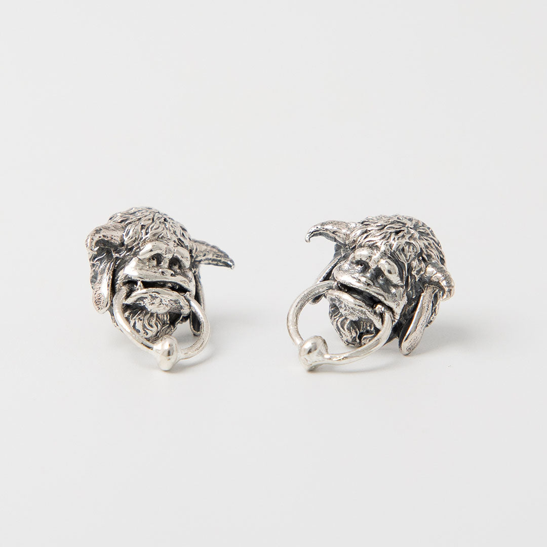 Licensed To Charm Labyrinth Ludo Stud Earrings – Sterling Silver Front View
