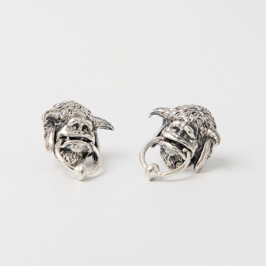 Licensed To Charm Labyrinth Ludo Stud Earrings – Sterling Silver Front View