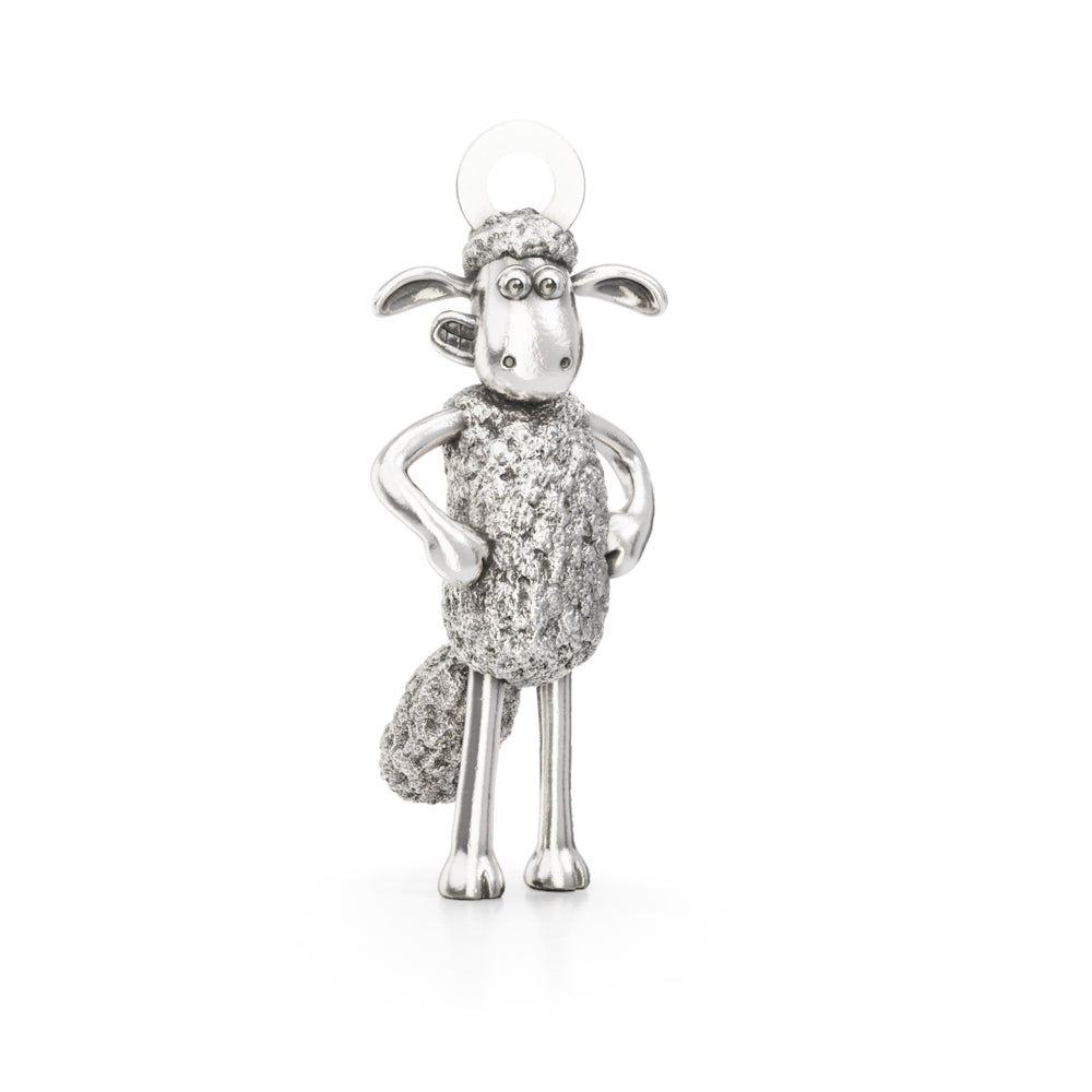 Licensed To Charm Sterling silver Standing Shaun the Sheep charm – handmade Aardman jewellery with textured wool detail