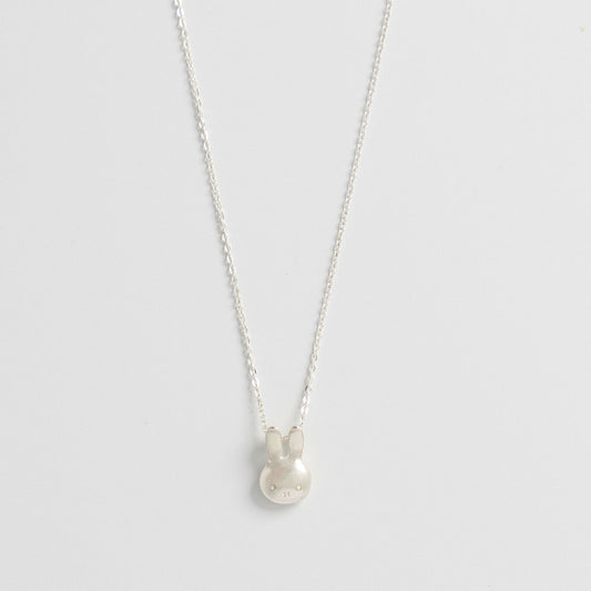Licensed To Charm Miffy Medium Head Charm Necklace in sterling silver, featuring a playful movable design. A perfect handmade gift for Miffy fans and rabbit lovers.
