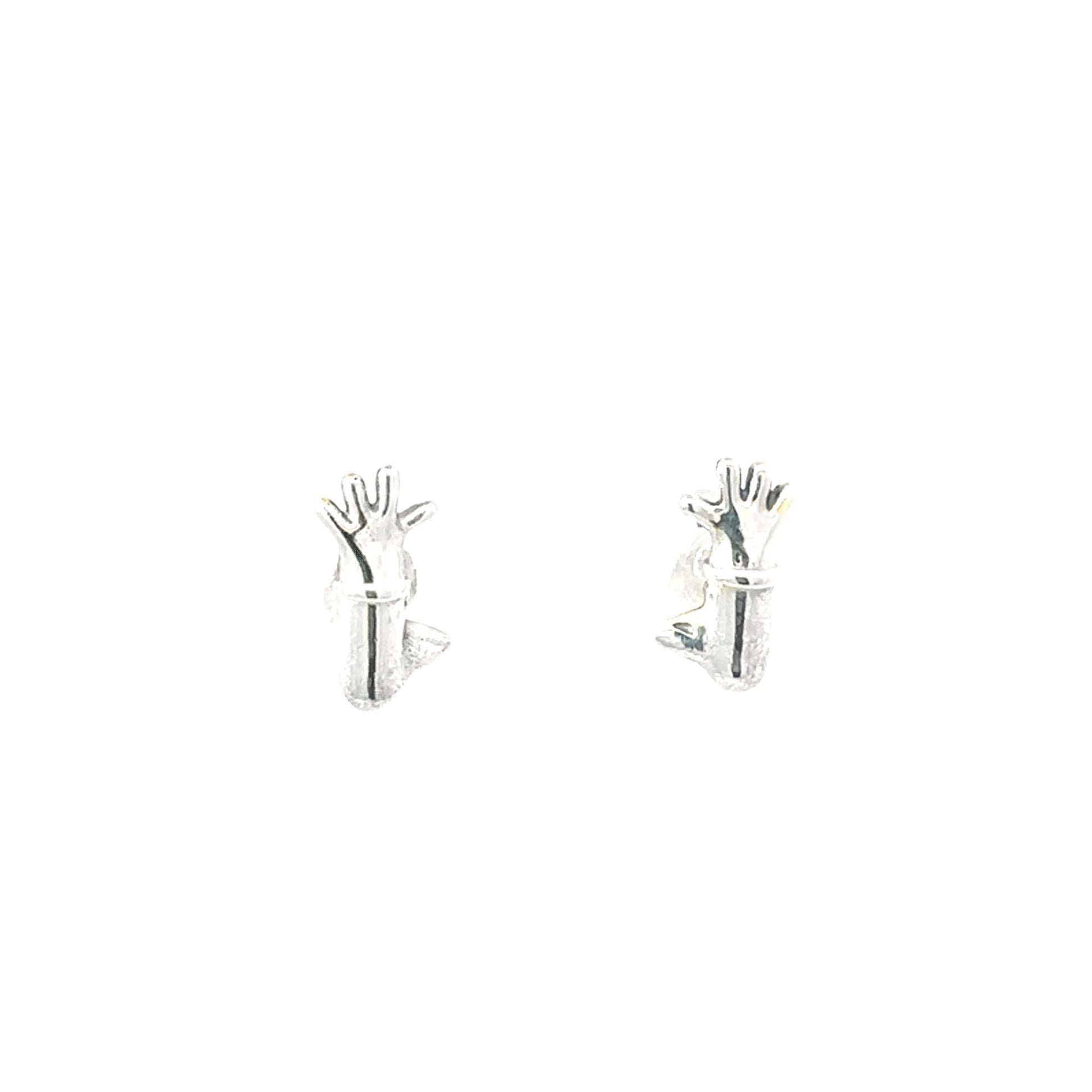 Licensed To Charm Feathers McGraw sterling silver stud earrings, handmade in the UK, officially licensed Wallace & Gromit jewellery gift.