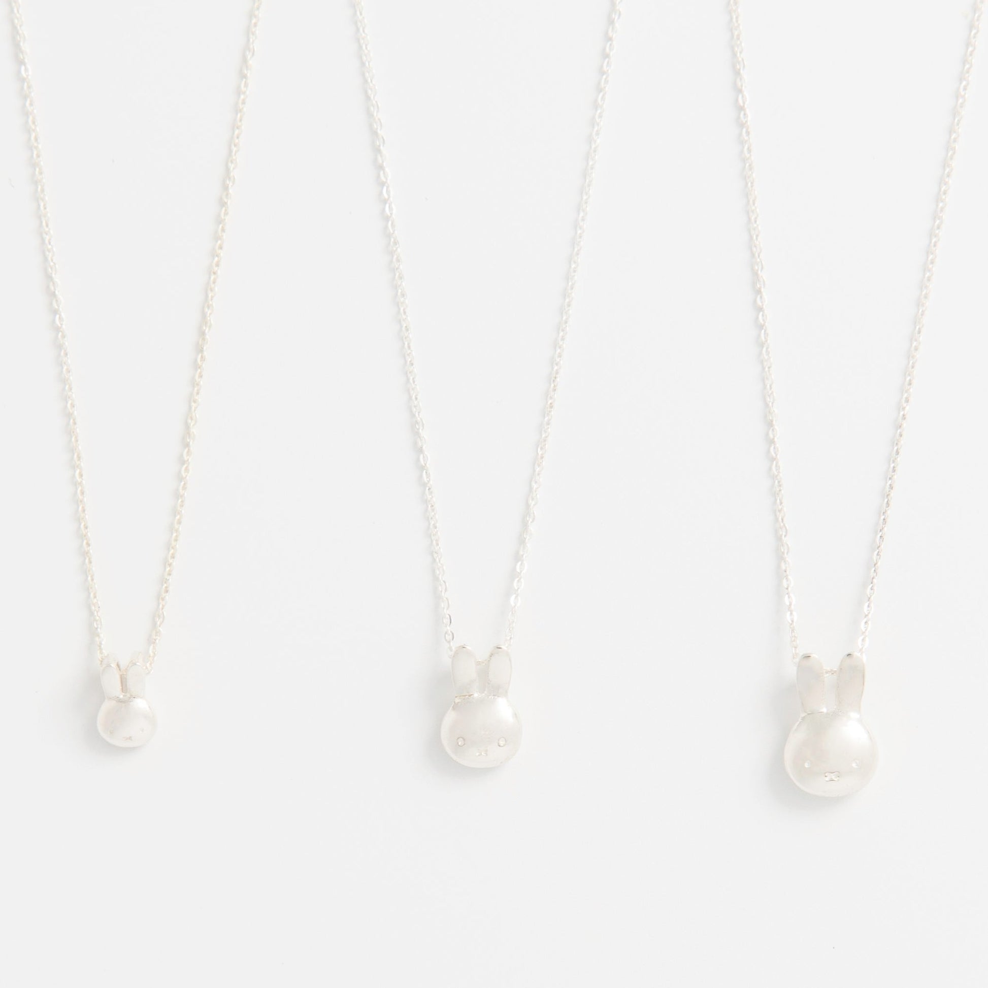 Sterling silver Miffy Large Charm Head Necklace with concealed loops for a playful touch. A delightful gift for Miffy fans and special occasions