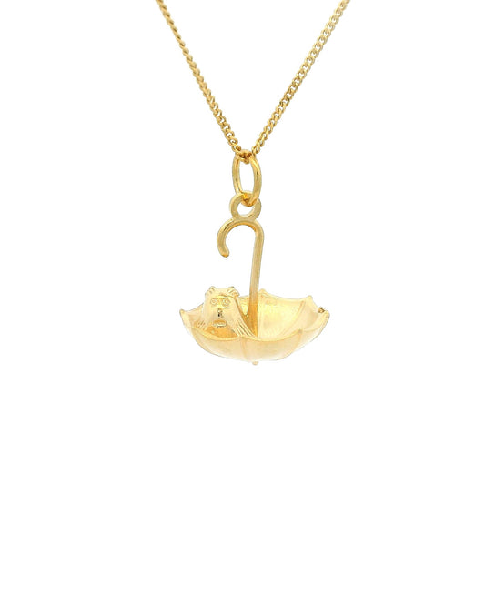 Nibling Umbrella Necklace in 18ct gold vermeil – close-up of Moomin jewellery charm"