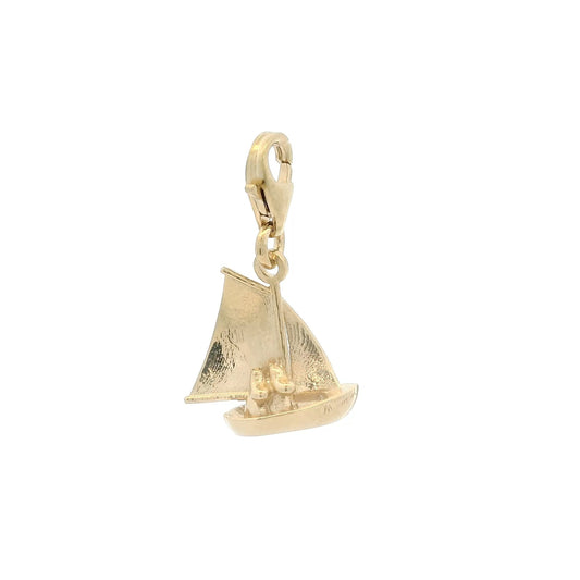Moomin Sailing Boat Charm in gold vermeil with Moomintroll and Snorkmaiden