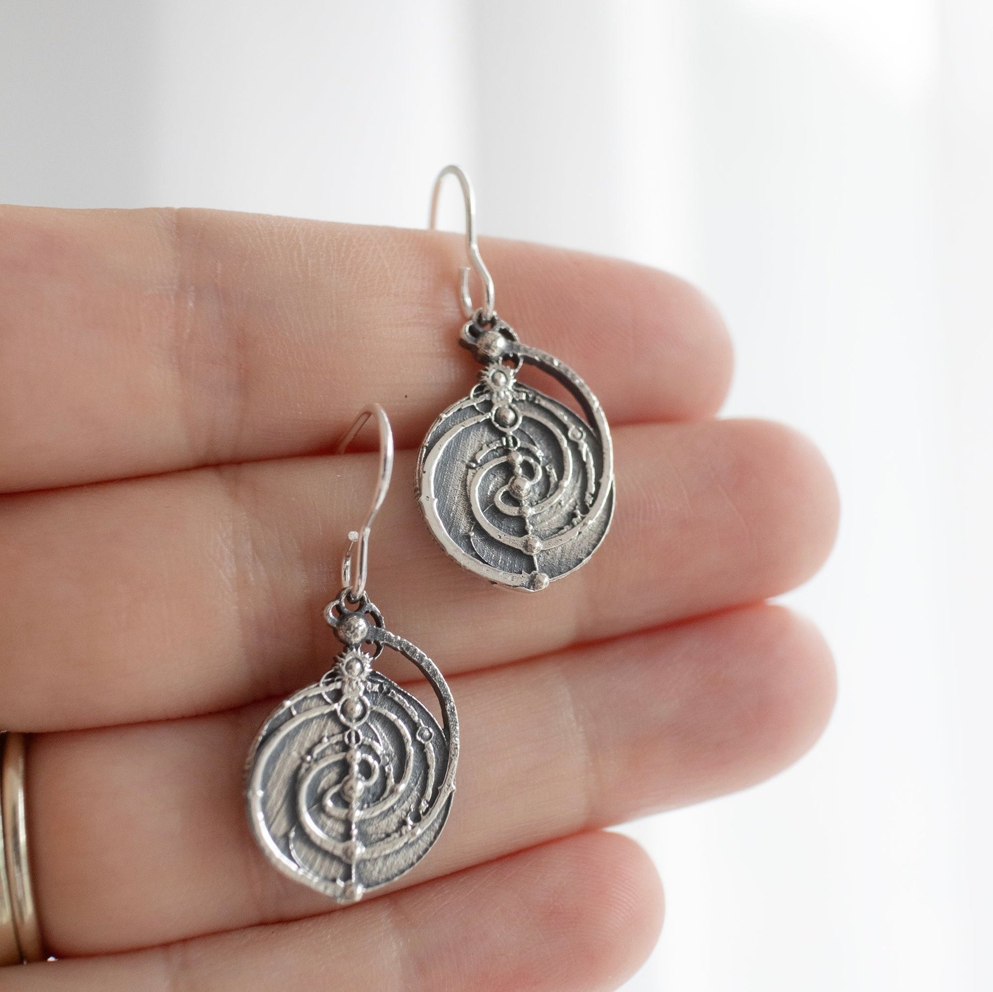 Jim Hensons Mystic Spiral Constellation Mandala Earrings Sterling Silver