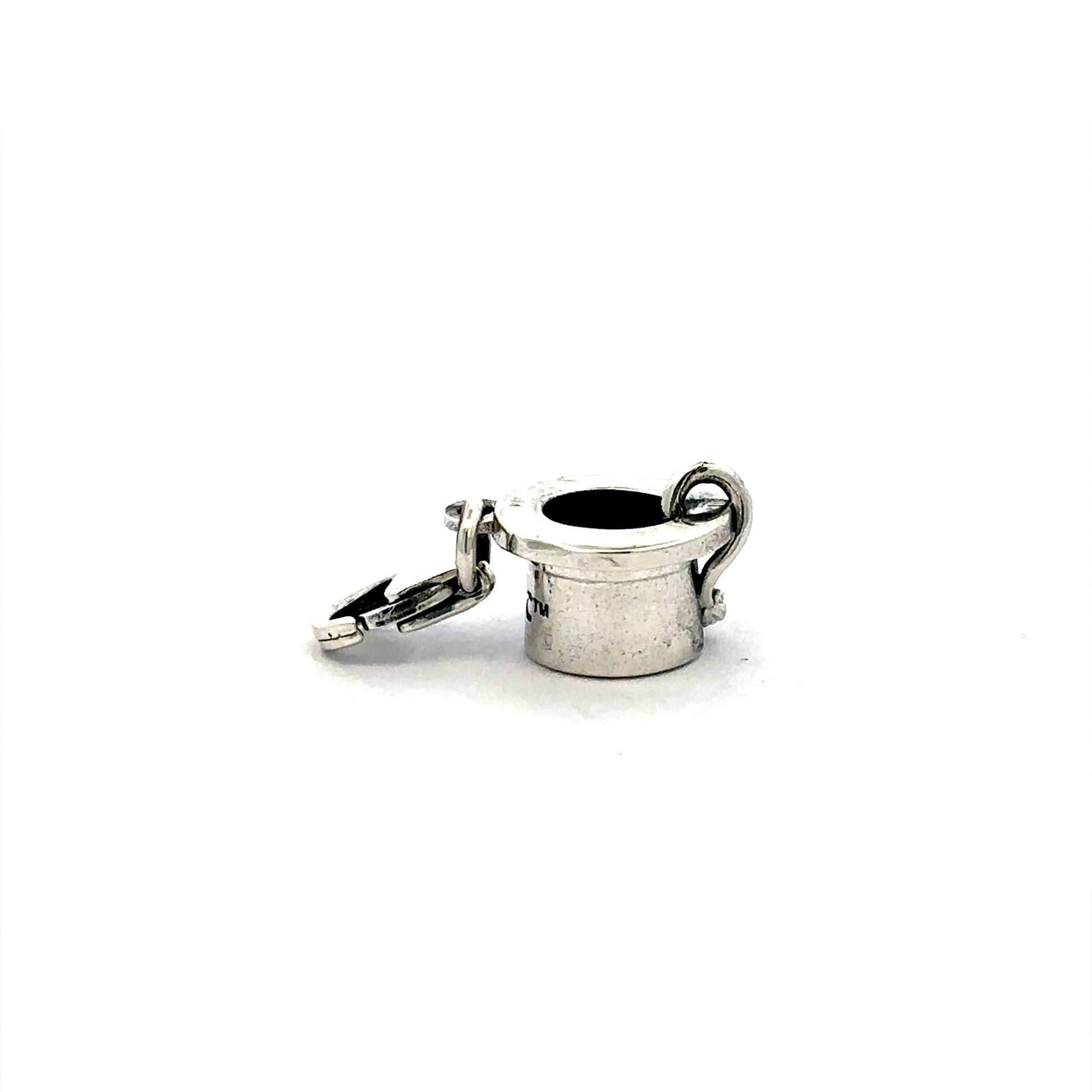 Sterling silver Moominpappa’s Top Hat Charm with clip-on clasp, inspired by Moominpappa's iconic black top hat