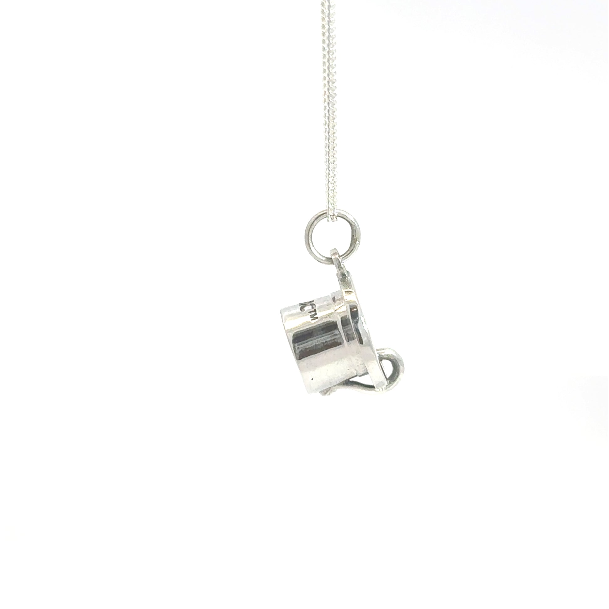 Moominpappa’s Top Hat Necklace in recycled sterling silver on a trace chain.