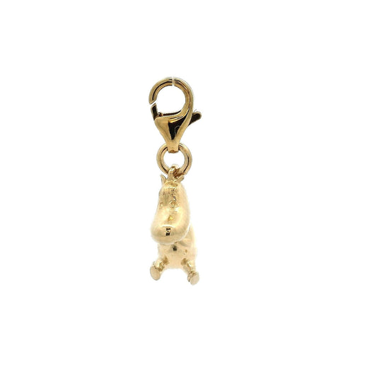 Snorkmaiden gold charm with clip-on clasp, inspired by the Moomins, handmade for the 80th anniversary