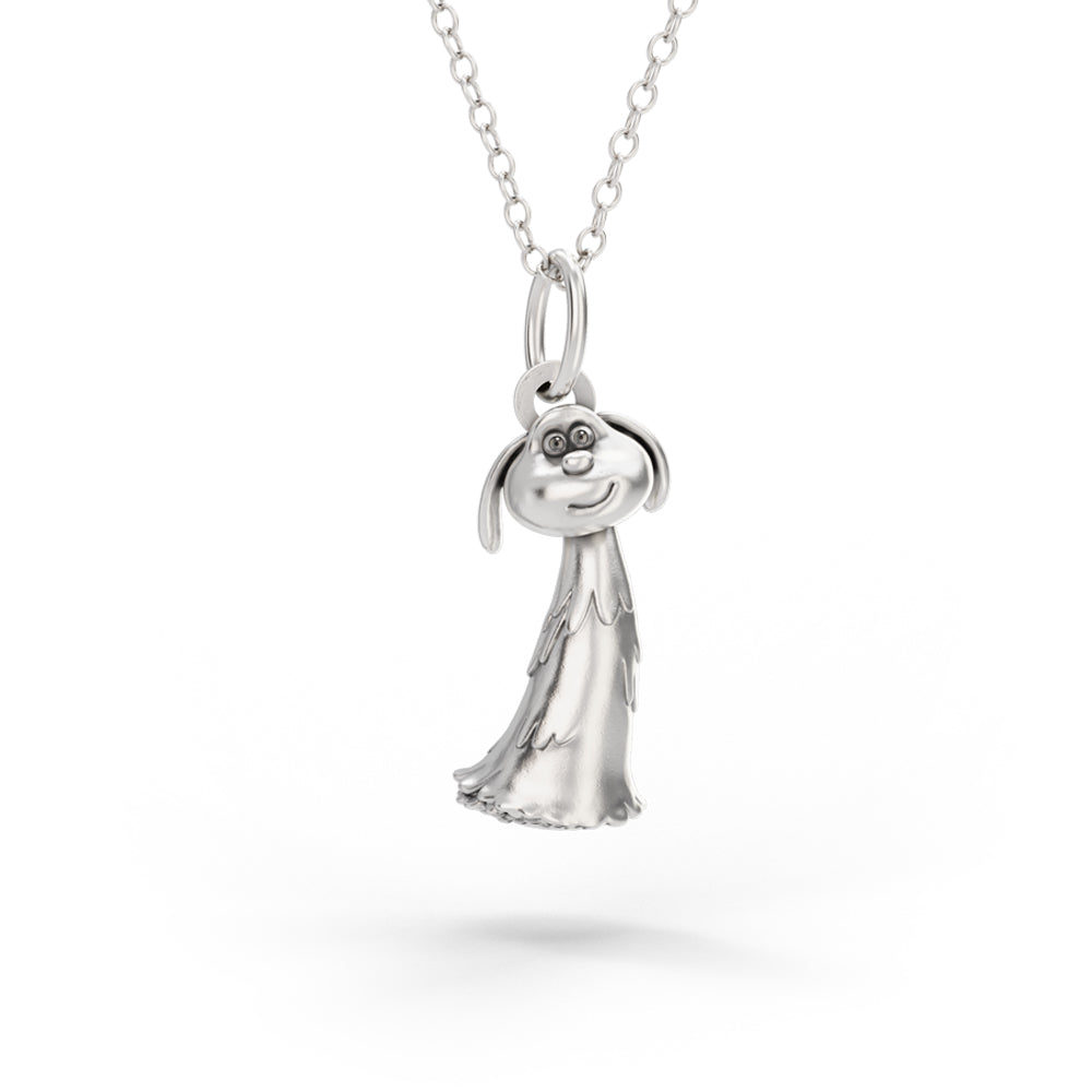 Sterling Silver Lu-La Necklace from Shaun the Sheep Farmageddon, handcrafted in the UK.