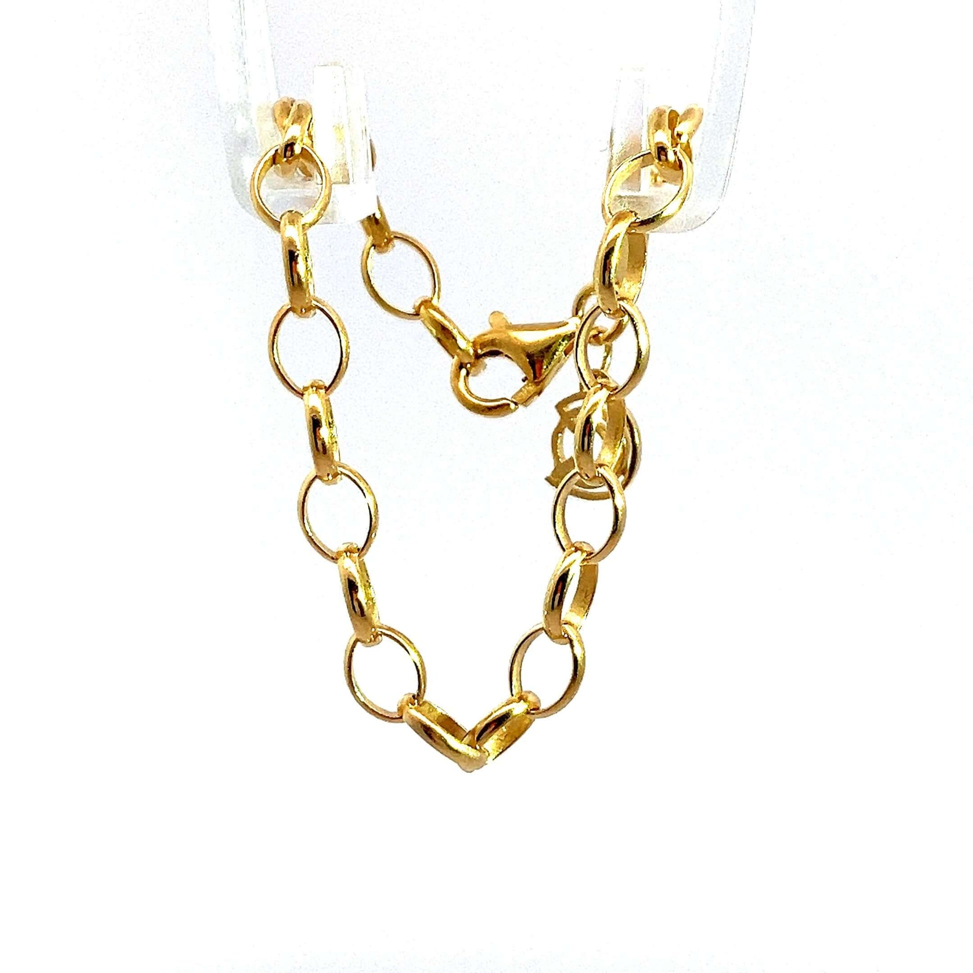 18ct Gold Vermeil Belcher Chain Bracelet Charm Bracelet