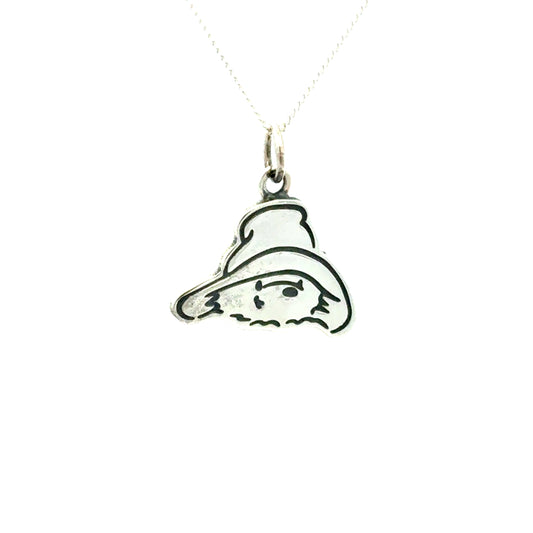Paddington Bear Head Necklace (Sterling Silver)