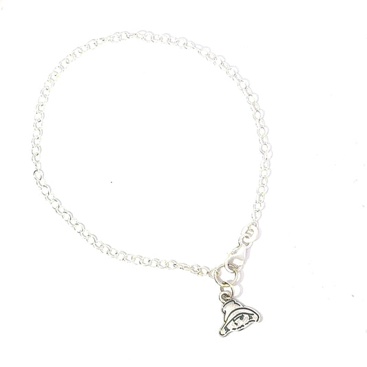 Official Paddington Bear Silver bracelet with a small charm on a white background