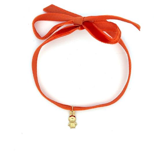 Miffy Daisy Dress Velvet Ribbon Necklace (18ct Gold Vermeil)