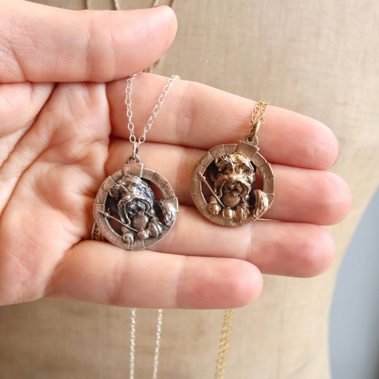 Labyrinth Movie Sir Didymus Bronze Necklace