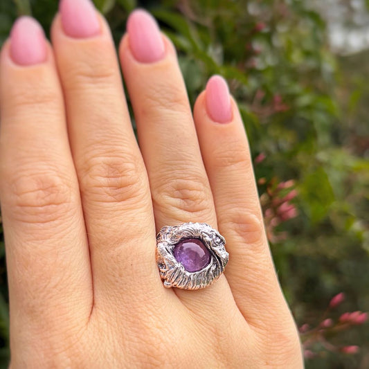 The Dark Crystal Skeksis Ring with Amethyst (Sterling Silver)