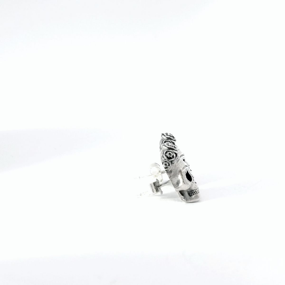 frida-kahlo-sugar-skull-stud-earrings-sterling-silver-right side view