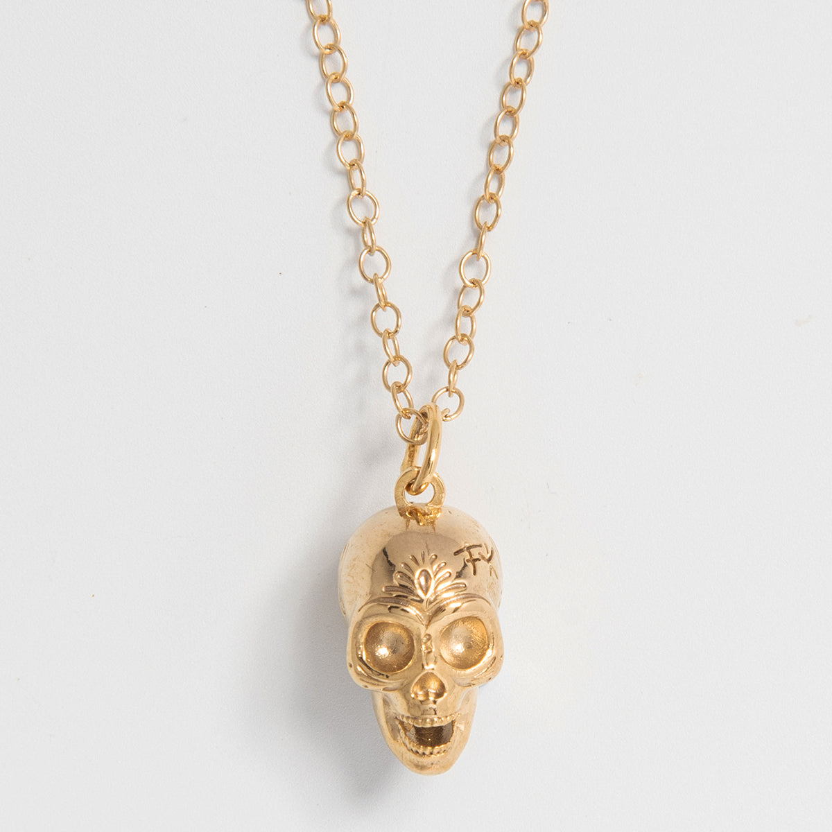 Frida Kahlo Skull Necklace (18ct gold Vermeil)