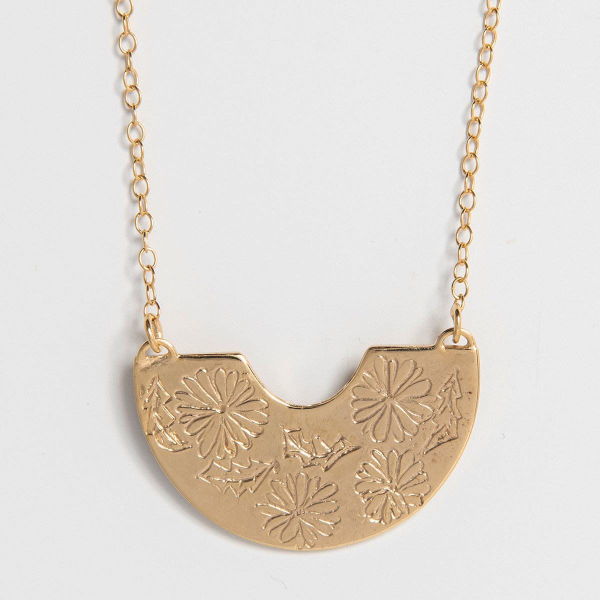 Frida Kahlo Marigold Creole Necklace (18ct Gold Vermeil)