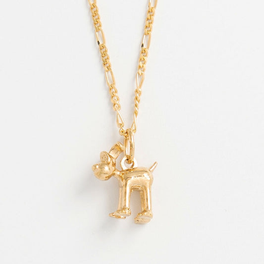Standing Gromit Charm Necklace in 18ct gold vermeil