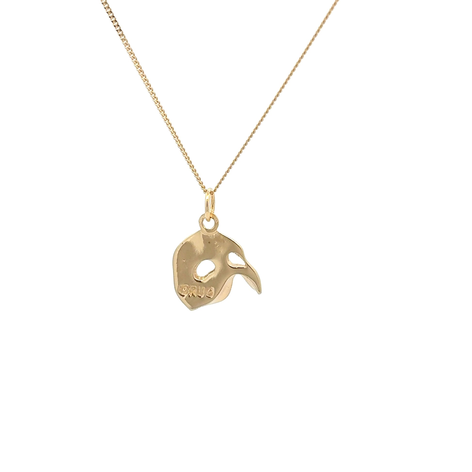 18ct Gold Vermeil necklace with a unique pendant on a white background