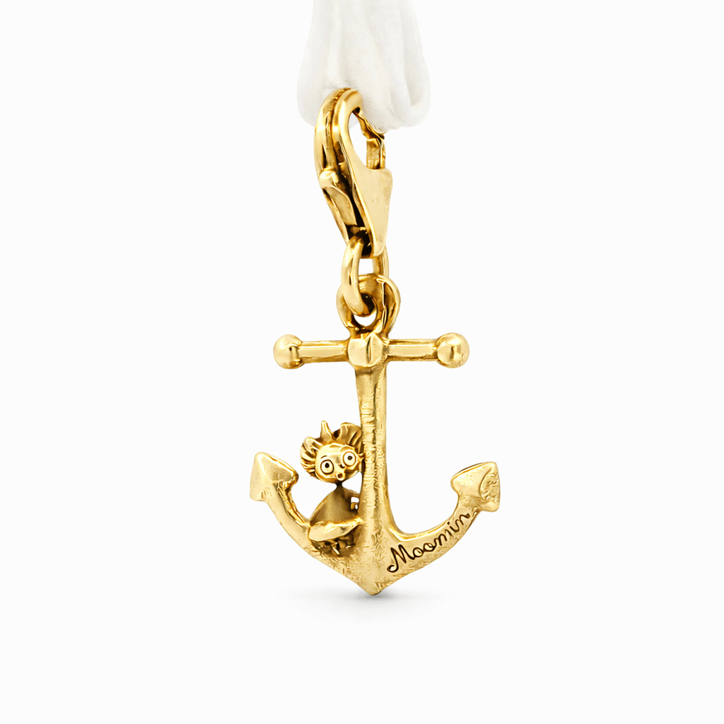 Licensed To Charm Moomin Bob anchor charm in gold vermeil