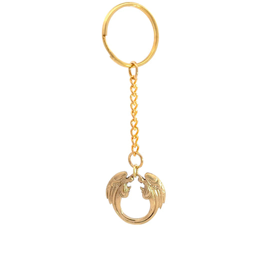Jesus Christ Superstar bag charm in gold plated brass, official Andrew Lloyd Webber musical theatre accessory handmade in the UK.