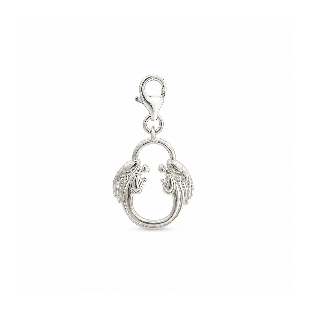 Sterling silver Jesus Christ Superstar logo charm showing the clasp and back detail on a white background.