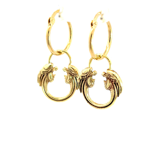 Jesus Christ Superstar gold plated hoop earrings, official Andrew Lloyd Webber musical theatre jewellery handmade in the UK.