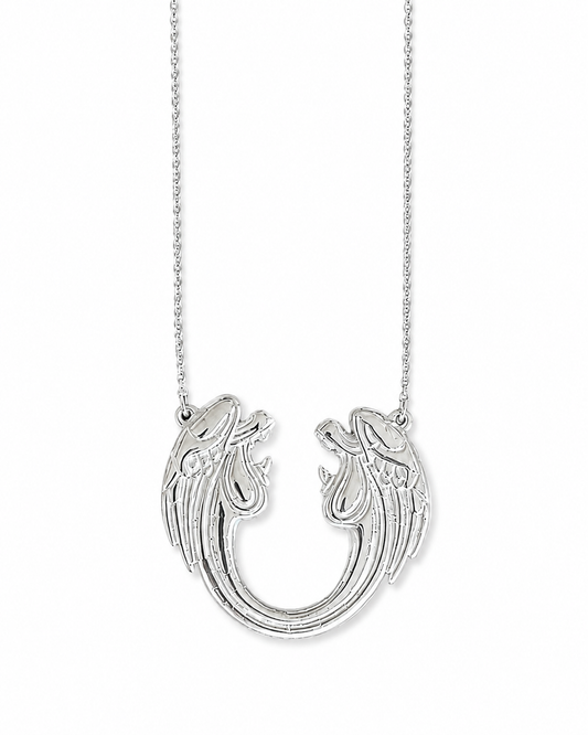 Large sterling silver Jesus Christ Superstar pendant necklace on a clean white background.