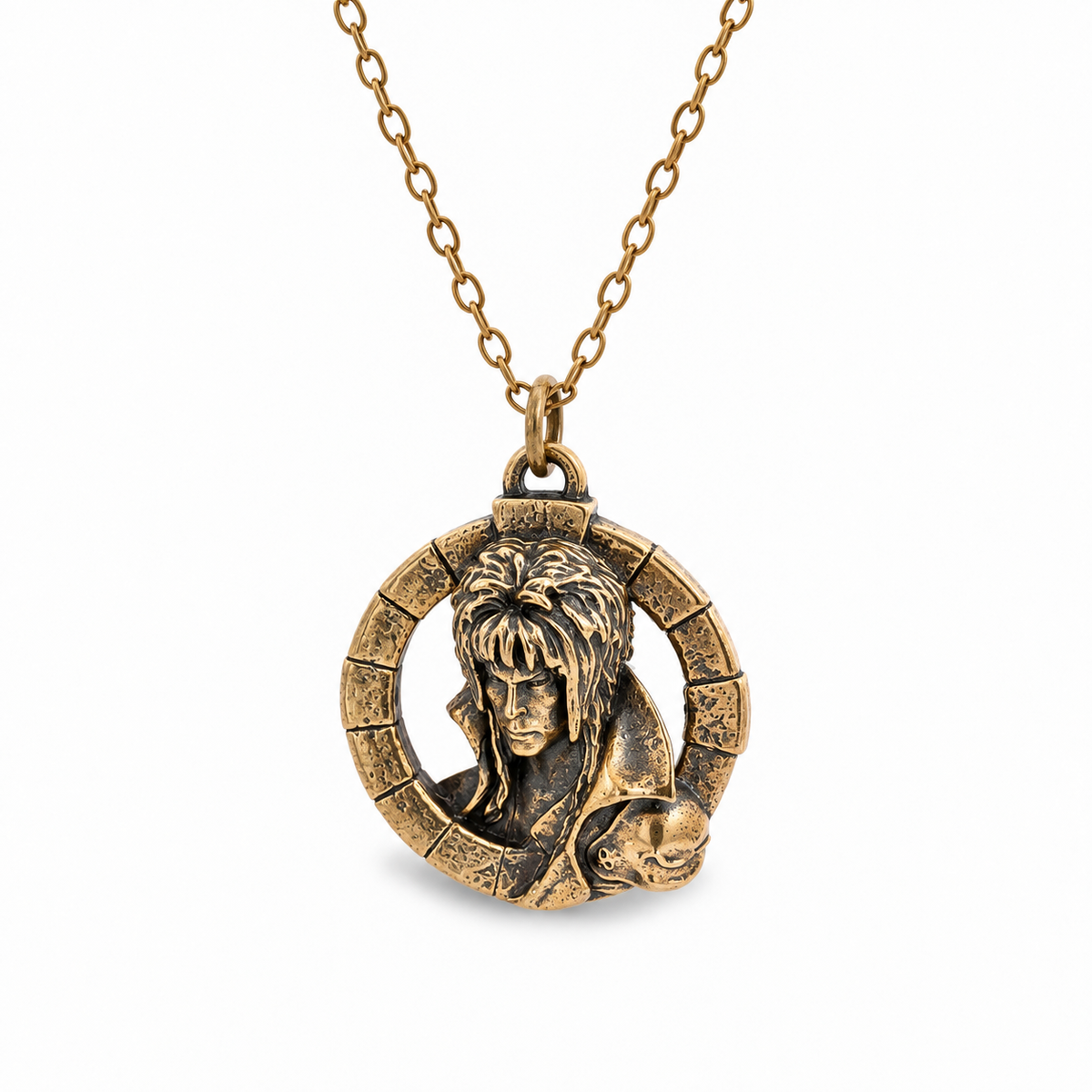 Labyrinth Jareth the Goblin King bronze necklace inspired by David Bowie