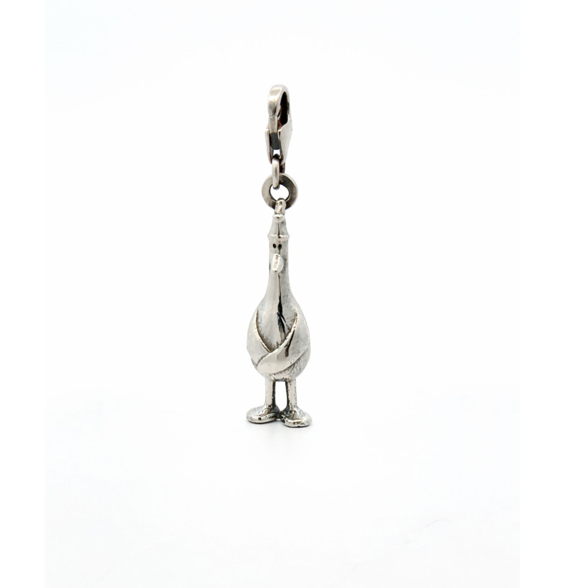 Feathers McGraw sterling silver clip-on charm by Licensed To Charm, officially licensed Wallace & Gromit jewellery by Aardman