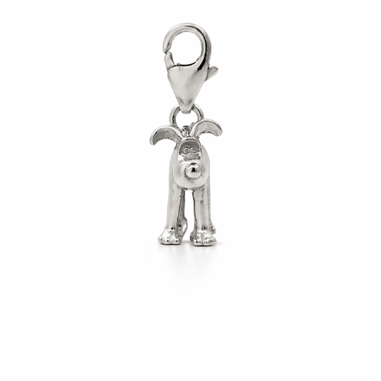 Gromit sterling silver clip-on charm by Licensed To Charm, officially licensed Wallace & Gromit jewellery by Aardman