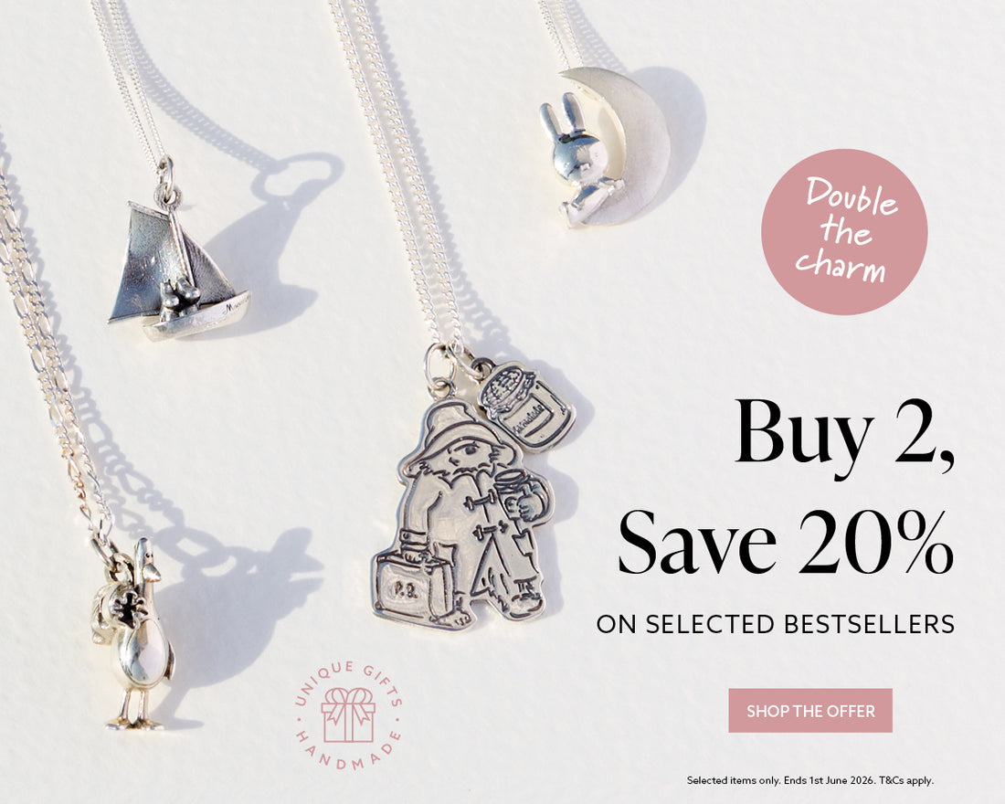 Buy 2 Save 20% promotional banner featuring bestselling officially licensed jewellery from Licensed To Charm