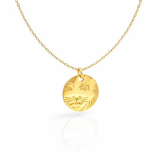 Licensed To Charm Cats Rum Tum Tugger necklace in gold plate front view