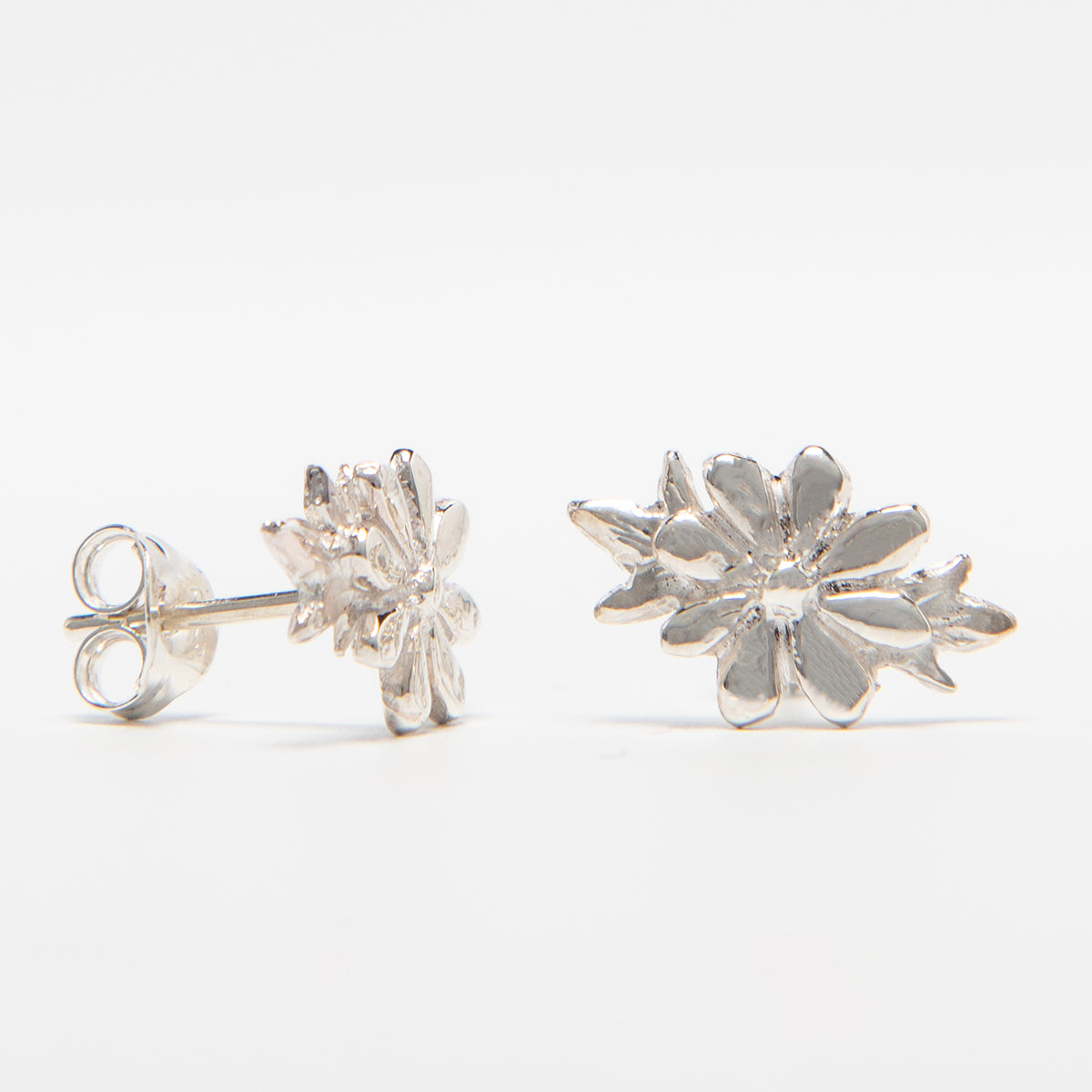 Licensed To Charm Frida Kahlo Marigold Flower Stud Earrings in sterling silver, inspired by her iconic garden at Casa Azul.