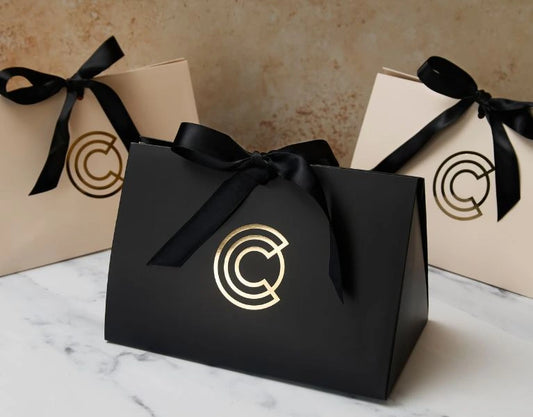 Jewellery gift wrapping with Licensed to Charm ribbon gift bag